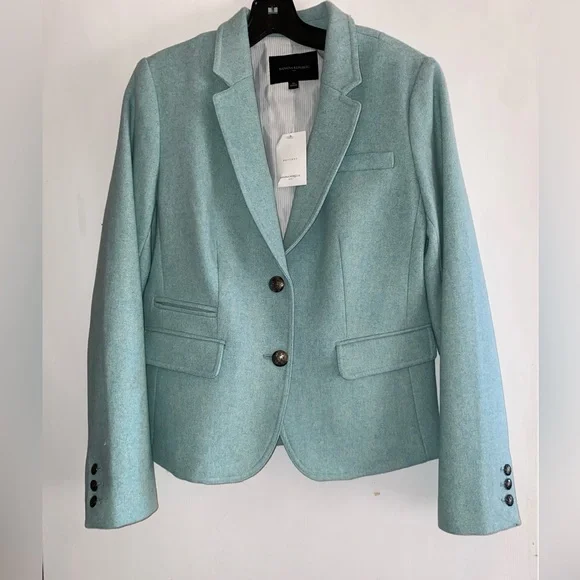 Brand new, never worn. Wool Blazer by Banana Republic, mint green, Size 10 - Picture 1 of 12